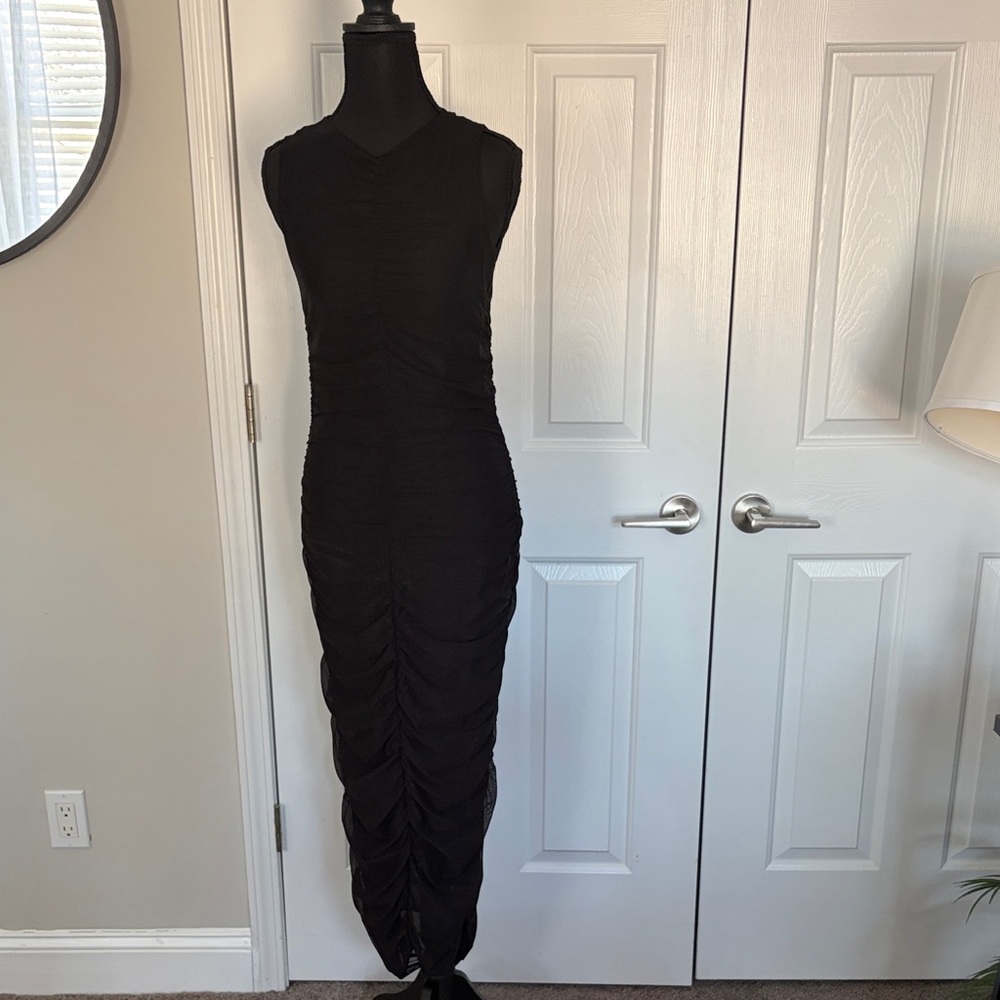 H&M Black Mesh Sleeveless Dress